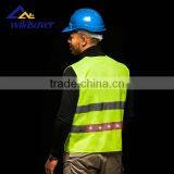 100% Polyester 3m Reflective LED Yellow Green Flashing Led Safety Vest thumbnail-2
