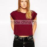 Cropped Boyfriend T-shirt With Roll Sleeve China Products thumbnail-2