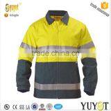 2 TONE HI VIS 3M REFLECTIVE TAPE DRILL WORKWEAR JACKET thumbnail-1