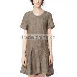 Lasted Design Casual Dress Short Sleeve Linen for Lady With Good Quality 2016 thumbnail-1