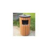 Hardwood Slat Decorated Sidewall With Steel Bracket Antique Garden Dustbin thumbnail-1