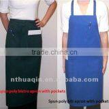 Spun Polyester Bib and Bistro Aprons With Two Pockets