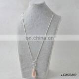 Mixed Color Metal Necklace Teardrop Pendant thumbnail-1