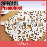 White Color Laser Cut Felt Placemats thumbnail-1