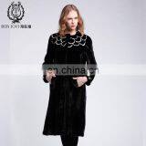 Luxury Mink Fur Overcoat Ladies Fur Dress Fly Wing Pattern Mink Fur Coat thumbnail-4
