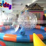 0.9mm PVC Tarpaulin Family Size Frame Inflatable Swimming Pools For Party