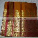 Women's Dress Indian Ethnic Zari Work Pallu Silk Sari Wedding Wear Saree thumbnail-1