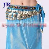 Velvet Gold Coins Wholesale Belly Dance Hip Scarves for Ladies Y-2026# thumbnail-4