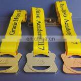 Custom Jiu-Jitsu Zinc Alloy Award Sport Medal Gold /Silver/ Copper Ribbon Medals Medallions