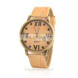 Imitation Wooden Watches for Girl Metal Case Leather Wooden Factory Watch thumbnail-1