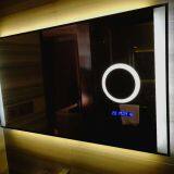 Custom Hotel Bathroom Mirror Plus Magnifying Glass Time Temperature Function Mirror Anti-fog Smart Mirror thumbnail-2