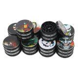 D63mm&H50mm Aluminium Alloy 4-layer White Line Colour Printing Comic and Animation Smoking Grinder Tobacco Grinder thumbnail-2