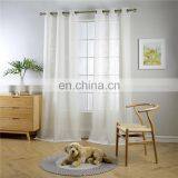 White Sheer Curtain Linen Look Sheer Curtain Fabric Curtains for the Living Room thumbnail-2