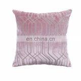Wholesale High Quality Pink Geometric Cut Velvet Cushion Cover Pillow Cases thumbnail-2