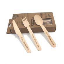Biodegradable Better Quality Durable Birch Wooden Disposable Cutlery Sets Chemical-free and Compostable thumbnail-1