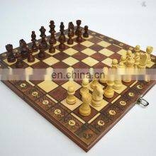 Factory Wholesale Magnetic 3 in 1 Chess Set Handmade Wooden Foldable Internal Storage Space Chess Board Game thumbnail-5