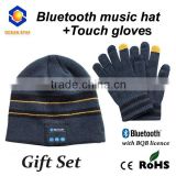 Winter Bulk Sale Fashion knitted bluetooth beanie hat and touch gloves