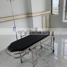 Stainless Steel Ambulance Emergency Stretcher Cart Patient Transport Trolley for Hospital thumbnail-5