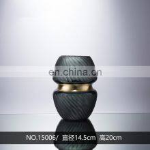 Luxury Home Decoration And Garden Flower Grey Gilded Glass Bottle Vase For Home Decor thumbnail-4