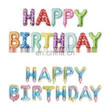 Balloons Happy Birthday Letter Color Block Party Supplies Wall Decorations Foil Balloons Set thumbnail-5