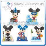 Mini Qute Kawaii WISE HAWK 5 Styles Marvel Avenger Cartoon Mouse Plastic Building Blocks Brick Model Educational Toy