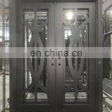 Contemporary Front Exterior Outswing French Patio Metal Iron Storm Double Entry Doors thumbnail-5