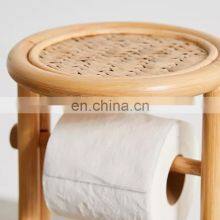Hot Sale Rattan Toilet Paper Storage Stand Roll Paper Holder Woven Natural Vietnam Cheap Wholesale thumbnail-3
