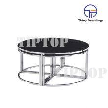 Modern Living Room Gold Stainless Steel Frame Small White Marble Desktop Sofa Center Table thumbnail-2