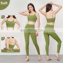 2 In 1 Piece Sling Straps Recycled Sports Bras High Quality Quick Dry Women Yoga Crop Tops thumbnail-4