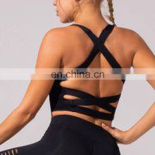 New Arrival For Fall Women Custom Sexy Fitness Gym Wear Straps Sports Bra Workout Yoga Ladies Bras thumbnail-4