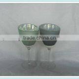 Grey Goblet Glass Candle Holder