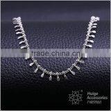 Latest Jewelry Product Designs 2015 Rhodium Plated Curb Chain Korean Pendant Necklace thumbnail-1