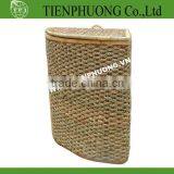 Fern Storage Basket With Lid/ Corner Hamper With Lid thumbnail-1