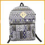 Hot Selling Chevron Tribal Stylish Canvas Printing Women Backpack thumbnail-1