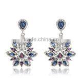 New Charm Fashion Crystal Rhinestone Water Drop Leaf Flower Dangle Drop Earrings thumbnail-2