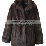 QD80739 Ladies Winter Natural Sable Jacket with Polo Collar