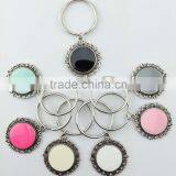 Personalized Vinyl Enamel Disc Filigree Monogram Key Chians thumbnail-1