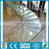 Europe indoor modern stainless steel glass Arc stair/stairs factory