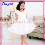 Lovely flower decorated multi-layer dress wholesale beautiful girls puffy dresses for kids
