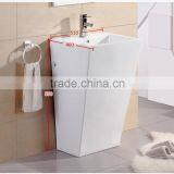 Dennis L-608 Modern One Piece Square Pedestal Hand Washbasin thumbnail-2