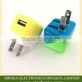 Factory Supply Jelly Color Mini USB Home Charger US Folding Plug High Quality for Android Smartphones thumbnail-6