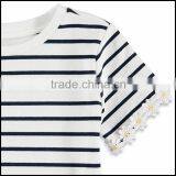 Comfortable Kids Short Sleeve Stripes t Shirt With Round Neck Made in China thumbnail-3
