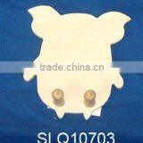 Pig Shape Wooden Coat Hook