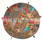 Indian Green Flloor Round Throw Cushions Indian Pillow Covers Indian Decorative Floor Cushions thumbnail-1