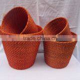 Rattan Storage Baskets With Lid and Handle thumbnail-2