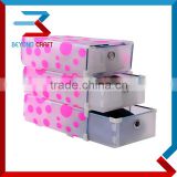 packaging box clear lady PP shoe box with metal frame