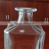 750ml Beautiful Embossed Square Glass Whiskey Decanter With Glass Lid thumbnail-3