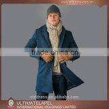New Style 100% Cashmere Classic Blue Overcoat Wool Cashmere Men