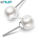 925 Sterling Silver Freshwater Cultured Button Pearl Stud Earring All Sizes thumbnail-1