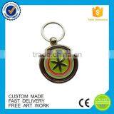 Custom Round Enamel Flower Metal Keychain